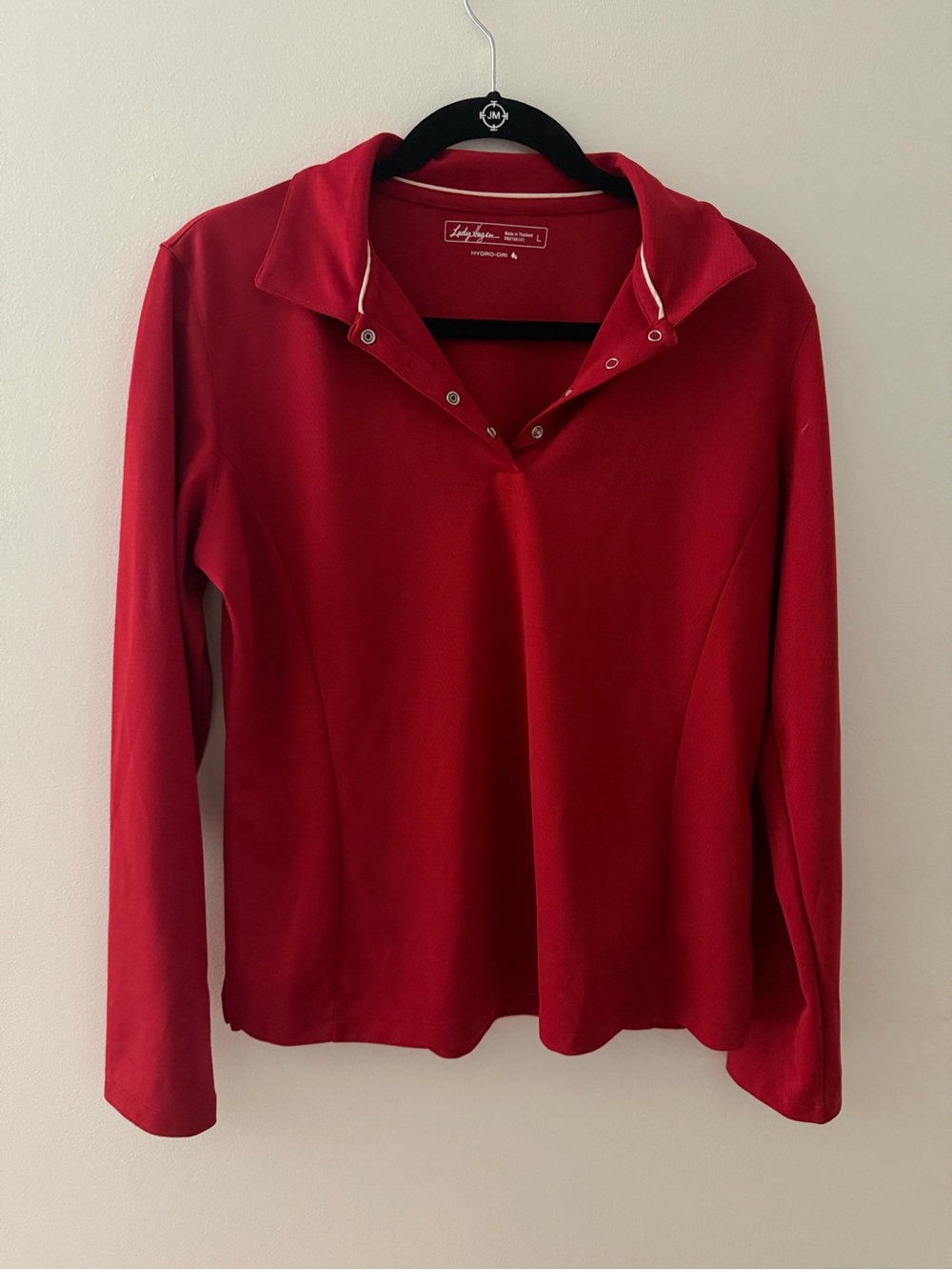 Lilly Pulitzer Red Snap-Front Long Sleeve Polo